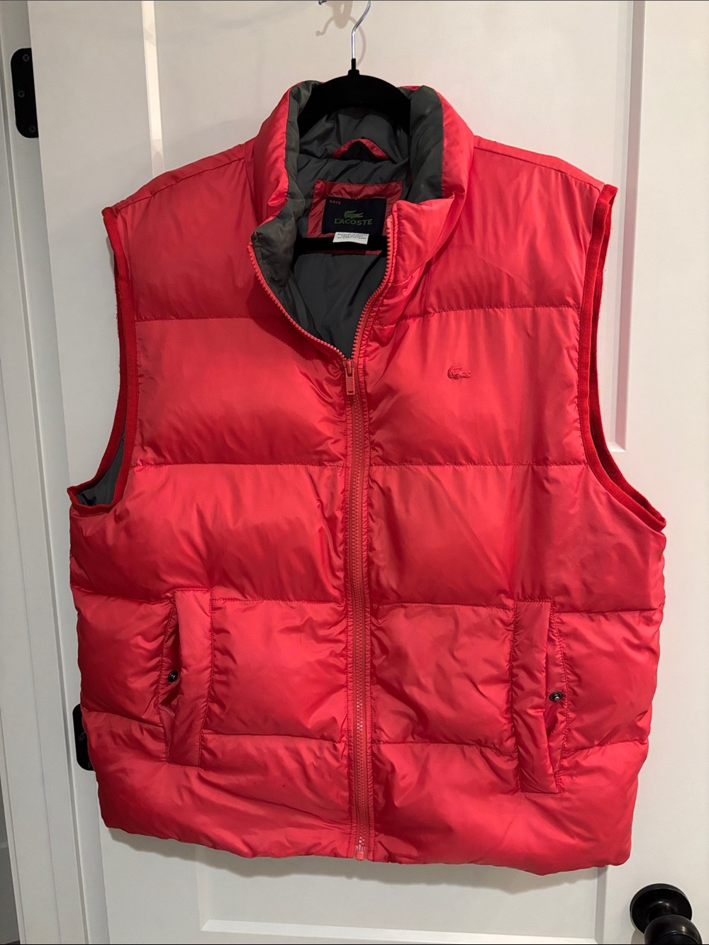 Lacoste Men’s Bright Red Quilted Puffer Goose Down Vest